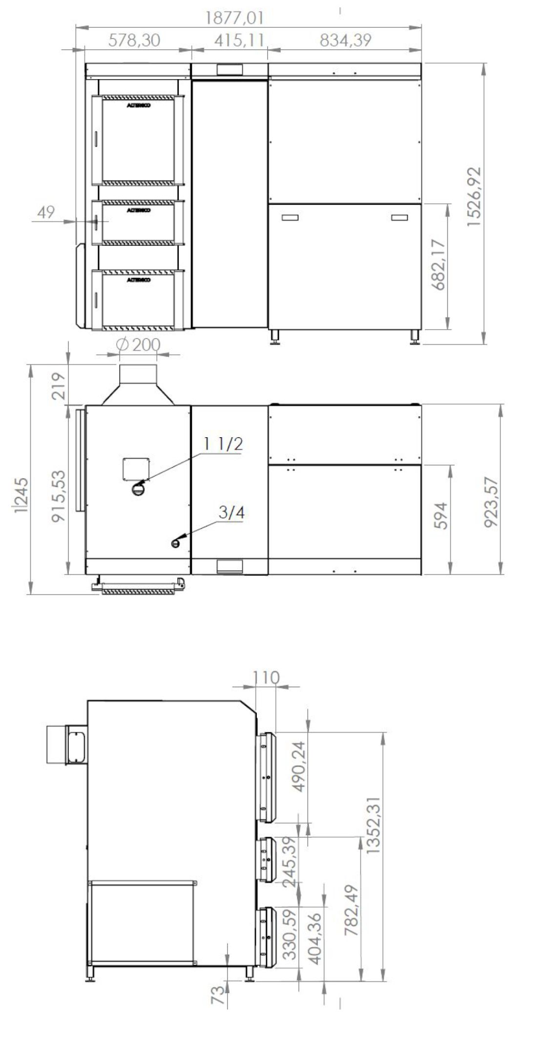 Altereco ECO QUENTIN 40 - Abmessungen